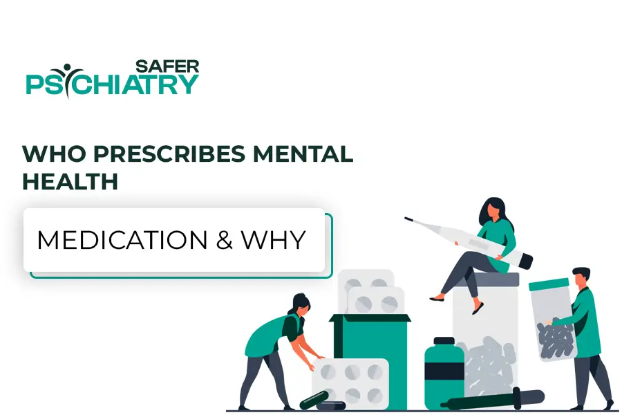 A three gurop of people work on the mental health medication prescription.