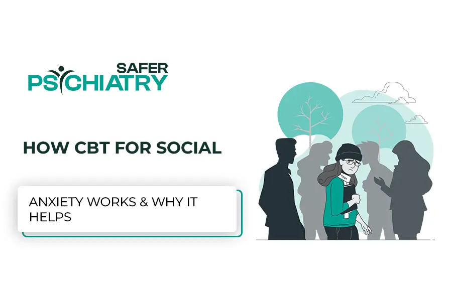 Three group of people work and search about the CBT for Social Anxiety