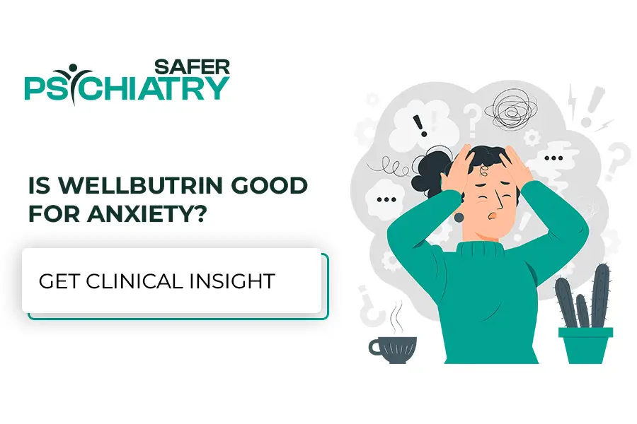 A Women both hands on head about the Wellbutrin for Anxiety.