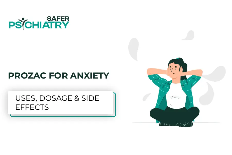 A women catch of head ill with the anxiety disorder take the Prozac for Anxiety treatment.