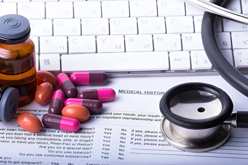 Healthcare provider reviewing CPT code for medication management billing